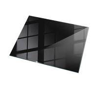XXL Piano da Tavolini 120x80 cm in Vetro Rettangolare dalla Cucina, Sala da Pranzo o dal Soggiorno Decorazione Tavolini da caffè Piano d'appoggio Vetro Temperato - Motivo Nero Liscio