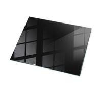 XXL Piano da Tavolini 80x60 cm in Vetro Rettangolare dalla Cucina, Sala da Pranzo o dal Soggiorno Decorazione Tavolini da caffè Piano d'appoggio Vetro Temperato - Motivo Nero Liscio