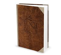 XXL, Ricettario, libro per scrivere le proprie ricette, in pelle, look nostalgico, marrone e beige, DIN A4, 164 pagine + indice personalizzabile, per il fai da te