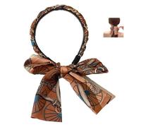 XXLNBJKA Satin Fabric Hair Bands, Retro Satin Cross Knotted Fabric Headband, Soft Hair Curlers for Daily Wearing, Dating, Sport, Making Up(Orange)
