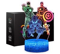 XXMANX Luce notturna per bambini, con illusione 3D, controllo touch, colori dinamici che cambiano con 3 modelli, giocattoli per bambini, regali di Natale per uomini e ragazzi