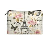 XXQGOMG Borsa cosmetica per ragazze adolescenti piccola pochette per trucco per borsa da viaggio per la cura della pelle per le donne, Parigi romantica