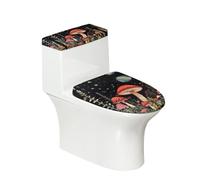 XXQGOMG Copriwater e copertura per serbatoio WC, motivo: fungo galassia, per bagno, si adatta alla maggior parte dei serbatoi e coperchi per WC, accessori decorativi per il bagno