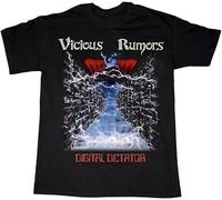 XXRR FASHION Vicious Rumors Digital Dictator Heavy Metal Omen Metal Church Black Mens T-Shirt Black M