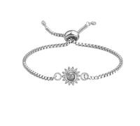 XXTONE Bracciale proiezione foto Bracciale personalizzato con immagine dentro Bracciale regolabile con foto a cerchio Regalo di compleanno Gioielli per donne uomini (Argeno4)