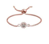XXTONE Bracciale proiezione foto Bracciale personalizzato con immagine dentro Bracciale regolabile con foto a cerchio Regalo di compleanno Gioielli per donne uomini (Oro rosa4)