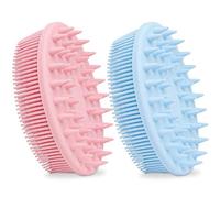 Xxtylo Confezione da 2 spazzole massaggianti per capelli e cuoio capelluto, spazzola 2 in 1 in silicone per il bagno e lo scrubber del cuoio capelluto, spazzola per la rimozione di forfora e doccia,