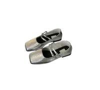 XXYAOCHEN Ballerine Scarpe Casual da Donna Estive con Punta Quadrata E Tacco Basso, Ideali per L'Esterno.-grigio-39
