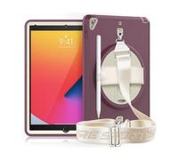 XYAL Covers e Custodie, Durable TPU Cover 360° Rotation Hand Strap And Built-in Screen Protector Case Compatibile con 2020 10.2(Grigio)