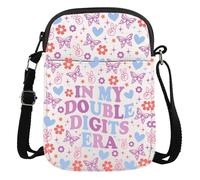 XYANFA Borsa a tracolla con scritta in inglese "In My Double Digits", idea regalo per il 10° compleanno, per 10 anni, per dieci compleanni, Borsa a tracolla a doppia cifra Regno Unito