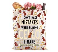 XYANFA Borsa per violoncellista, regalo per gli amanti del violoncello, riutilizzabile, per la spesa, Cello I Make Tote Bag UK