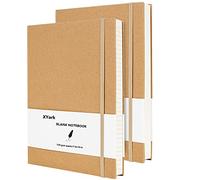 XYark Grande taccuino formato B5, in carta kraft, tinta unita, con copertina rigida, per schizzi, composizione del soggetto, con carta non foderata, confezione da 2, 120 g/m², 102 fogli, 19,3 x 25,4