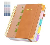 XYark Quaderno a spirale con copertina rigida e divisori rimovibili, linguette e righello, quaderno a 5 argomenti, a righe universitarie, 300 pagine, grandi quaderni B5 da 20,3 x 25,4 cm, per scuola e