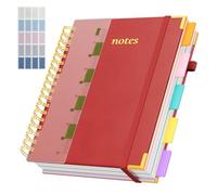 XYark Quaderno a spirale con copertina rigida e divisori rimovibili, linguette e righello, quaderno a 5 argomenti, a righe universitarie, 300 pagine, grandi quaderni B5 da 20,3 x 25,4 cm, per scuola e