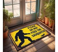 XYBH Accessori da garage per uomo Cave Please Do Not Feed The Sasquatch. Zerbino decorativo portico arredamento sala giochi (65 x 90 cm)