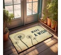 XYBH Accessori da garage per uomo caverna Esprimi un desiderio con denti di leone. Zerbino decorativo per portico, arredamento per sala giochi (40 x 60 cm)