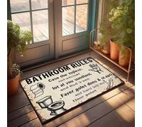 XYBH Accessori da garage per uomo grotta regole del bagno: utilizzare carta igienica, lavare dopo l'uso. Zerbino decorativo per portico mobili per sala giochi (65 x 90 cm)