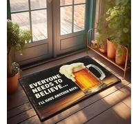 XYBH Accessori da garage per uomo grotta tutti hanno bisogno di credere con scritta in inglese I'Ll Have Another Beer. Zerbino decorativo per portico e sala giochi (65 x 90 cm)