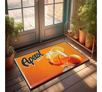 XYBH Aperol Spritz - Zerbino di benvenuto in un bicchiere, con fette arancioni in vetro, tappetino da bagno antiscivolo per esterni (65 x 90 cm)