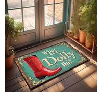 XYBH Decorazione per la casa da uomo Cosa farebbe Dolly? Zerbino decorativo per sala giochi Accessori per camera da letto (40 x 60 cm)