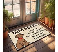 XYBH Divertente tappetino per porta d'ingresso con regole del cane: rispettare tutti, agire in modo educato. Zerbino da uomo, idea regalo per la decorazione della casa (50 x 80 cm)
