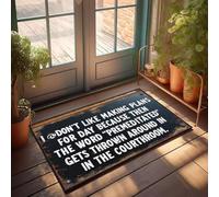 XYBH Divertente tappeto da bagno con scritta "I Don'T Like Making Plans For Day Because Then The Word", zerbino premeditato, decorazione per camera da letto (65 x 90 cm)
