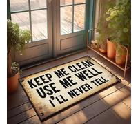 XYBH Divertente tappeto da bagno Keep Me Clean Use Me Well I'Ll Never Tell zerbino emo, decorazione per camera da letto (65 x 90 cm)