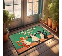 XYBH Divertente zerbino con gatti Sogns che ballano in cucina. Divertente decorazione per la stanza autunnale (50 x 80 cm)