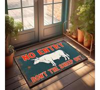 XYBH Divertente zerbino con scritta "No Entry Don'T The Sheep Out", tappeto da bagno, decorazione per esterni per veranda (65 x 90 cm)