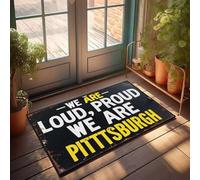 XYBH Divertente zerbino decorativo per la cucina, con scritta in lingua inglese "We Are Loud, Proud We Are Pittsburgh", per interni, porta d'ingresso (40 x 60 cm)
