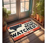 XYBH Divertente zerbino per porta d'ingresso con scritta "Feel Like You'Re being Watched?You Are", zerbino per interni, decorazione autunnale, tappetino di benvenuto per porta d'ingresso (65 x 90 cm)