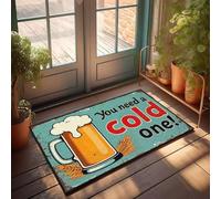 XYBH Divertente zerbino per porta d'ingresso, per esterni, goditi una rinfrescante birra fredda oggi! Zerbino da uomo, regalo per la decorazione della casa (40 x 60 cm)