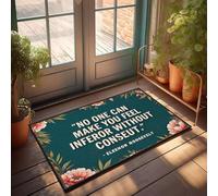XYBH Eleanor Roosevelt, tappetino da bagno con cornice floreale e citazione di Eleanor Roosevelt, tappetino da bagno (65 x 90 cm)
