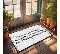 XYBH Grande zerbino autunnale con scritta in inglese "If You See Me Talking To Myself, Just Move Along We'Re Having A Team Meeting", zerbino da piscina per esterni (50 x 80 cm)
