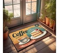 XYBH Home Alone - Zerbino con scritta "Coffee and Cake". Have a Sweet Day, zerbino autunnale per esterni, decorazione casa sul lago (40 x 60 cm)
