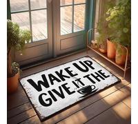 XYBH Home Decor for Men Wake Up, Give It The Coffee! Zerbino decorativo per sala giochi accessori per camera da letto (65 x 90 cm)