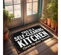 XYBH Home Decor Men This Is A Self-Cleaning Kitchen Clean Up After Yourself. Zerbino decorazione country per la casa dei ragazzi (50 x 80 cm)