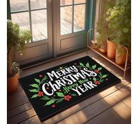 XYBH Home Decor - Zerbino con scritta "Merry Christmas And Happy New Year", motivo: uomini, decorazione per la casa e la stanza dei ragazzi (65 x 90 cm)