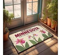 XYBH Home Sweet Apartment Zerbino Welcome To Minnesota, Home Of The Pink And White Lady'S Slipper Zerbino Cool Stuff per ragazzi Tappeti per cucina (50 x 80 cm)
