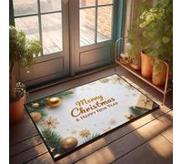 XYBH Knock Before Entering - Zerbino invernale con scritta "Merry Christmas And Happy New Year" (65 x 90 cm)