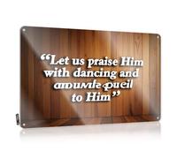 XYBH Man Cave Signs And Decor Let Us Praise Him With Dancing And Psalm. Targa in metallo divertente poster cartello divertente per ufficio (30 x 40 cm)