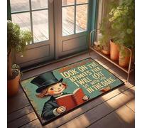 XYBH Set di tappeti da cucina con scritta in inglese "When You Can'T Look On The Bright Side, I Will Sit With You In The Dark", zerbino di benvenuto in classe (40 x 60 cm)