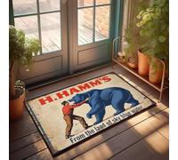 XYBH Tappeti da portico per esterni, motivo: birra del hamm: dalla terra del cielo blu acqua. Zerbino per cucina, garage, decorazione per uomo (65 x 90 cm)