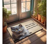 XYBH Tappetini di benvenuto per esterni per porta d'ingresso, un gattino curioso sguardi con occhi larghi. Zerbino decorativo per portico esterno e porta d'ingresso (40 x 60 cm)