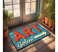 XYBH Tappetino autunnale per portico Art Golem: un paese delle meraviglie invernale, zerbino per esterni (65 x 90 cm)