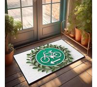 XYBH Tappetino da bagno con percorso bicicletta con freccia che punta a sinistra, zerbino decorativo per bagno, tappeto autunnale (40 x 60 cm)