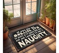 XYBH Tappetino da bagno con scritta in inglese "If You See Me Smiling, It's Naughty". Zerbino decorativo per il bagno, 40 x 60 cm