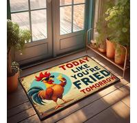 XYBH Tappetino da bagno con scritta in inglese "Today Like You'Re Fried Tomorrow". Zerbino per il bagno della fattoria (50 x 80 cm)