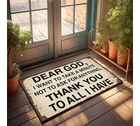 XYBH Tappetino da bagno con scritta in lingua inglese "Dear God, I want to take a minute not to ask for anything", zerbino decorativo per bagno, tappeto autunnale (65 x 90 cm)