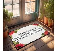 XYBH Tappetino da bagno con scritta in lingua inglese "Never Lose Just When You Think It's Over... God Sends You A Miracle" - Zerbino decorativo per bagno, 65 x 90 cm